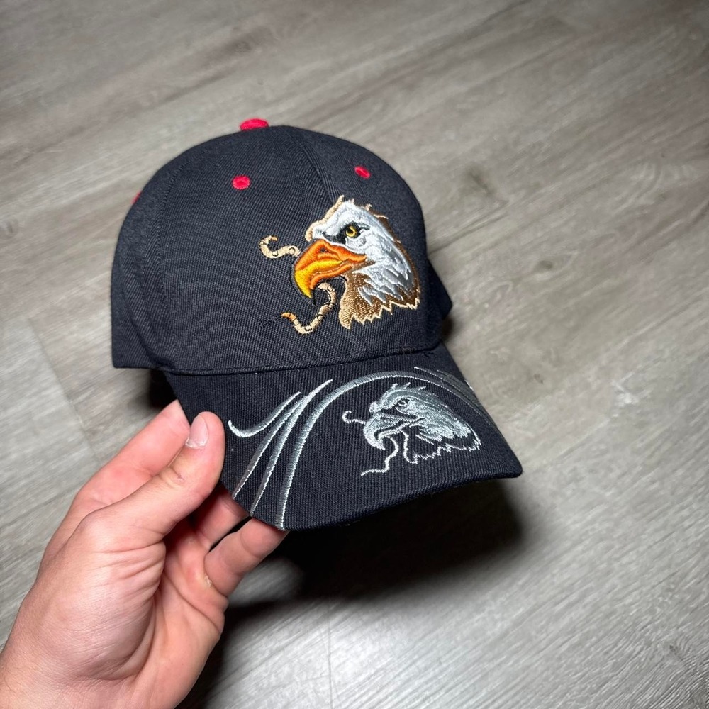 Vintage style bald eagle USA American black baseball cap hat